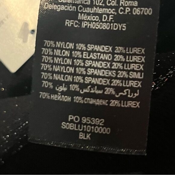 New With Tags Bebe Metallic Lurex Leggings Black and Silver Size P/S - Picture 4 of 4